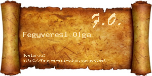 Fegyveresi Olga névjegykártya